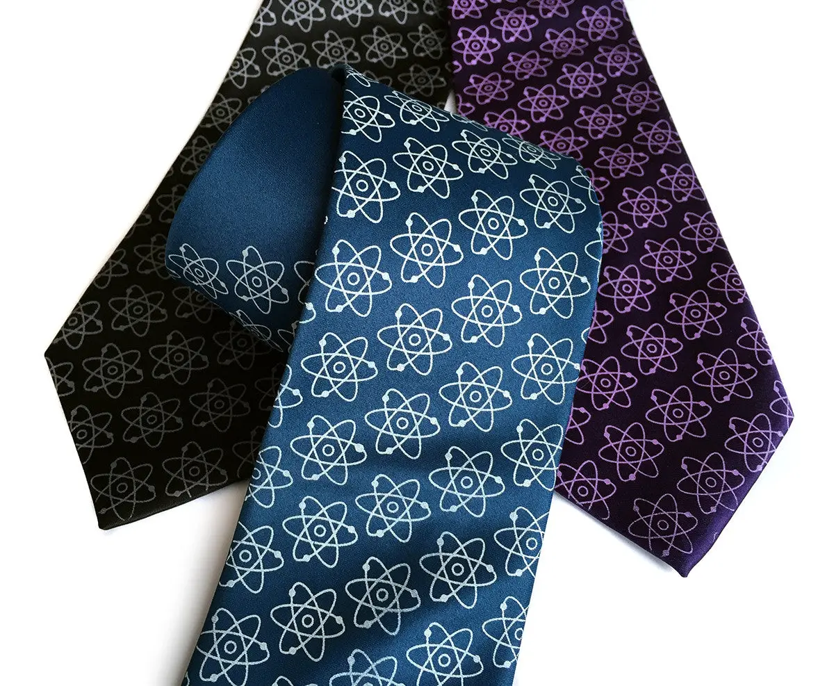 Atoms Necktie. Silk Mid-Century Atomic Print Tie 2