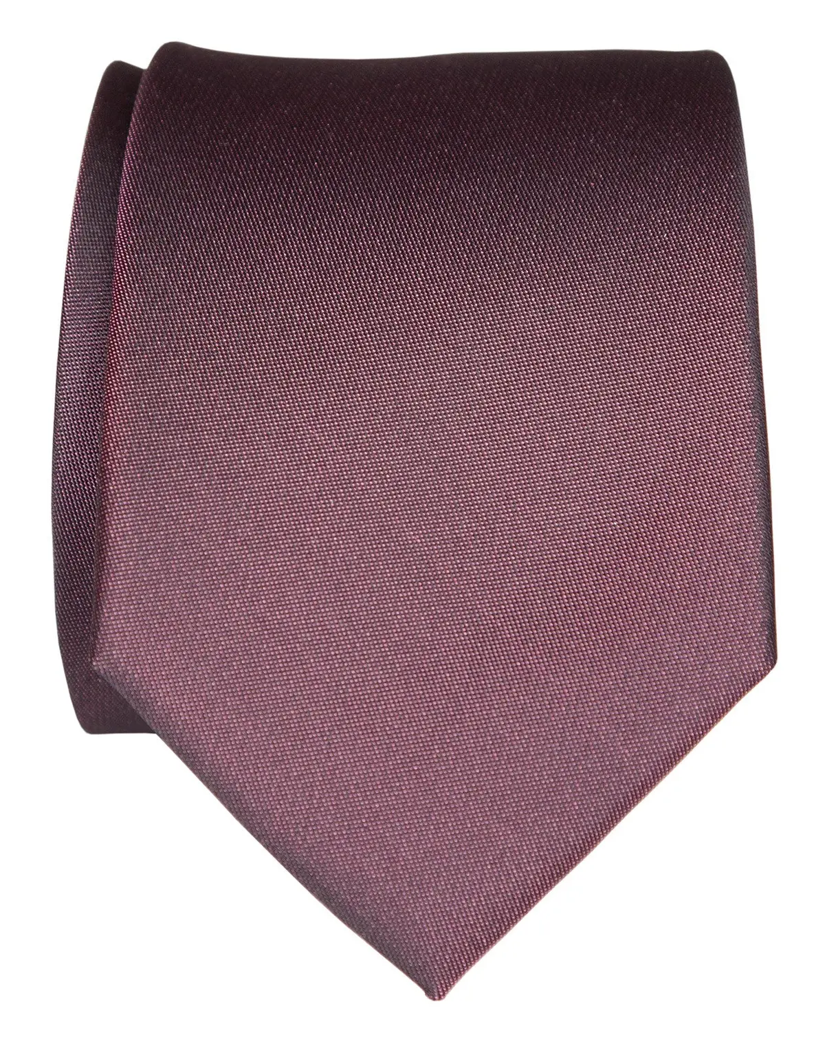 Aubergine Shot Necktie. Dark Purple Solid Color Woven Silk Tie, No Print 1