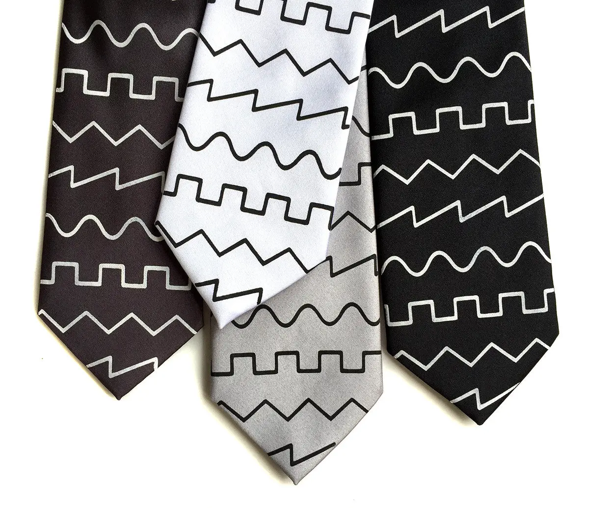 Oscillator Waves Necktie. Square, Saw, Triangle & Sine Wave Tie 1