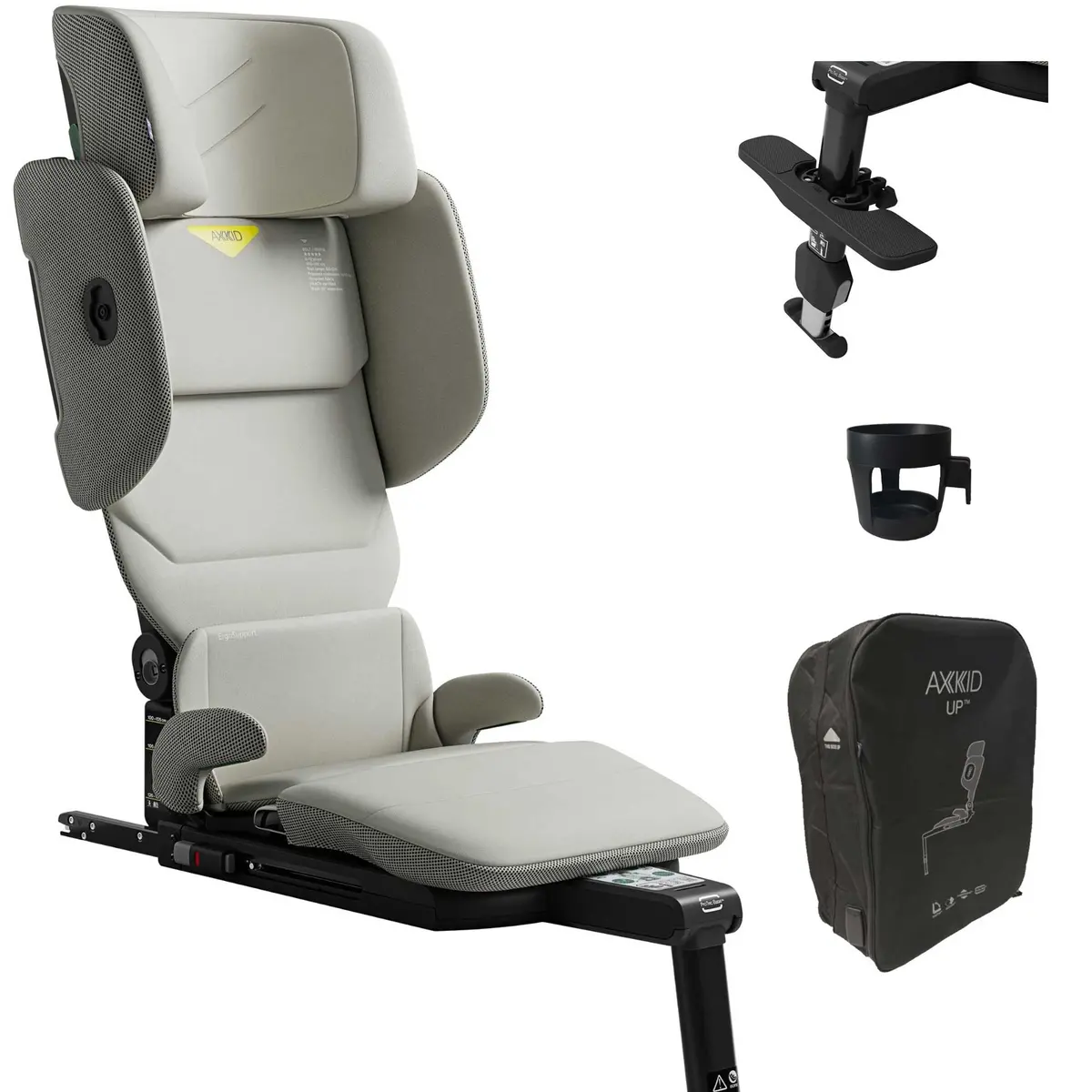 Axkid Up Highback Booster Seat & Accessories - Beachgrass Beige 1