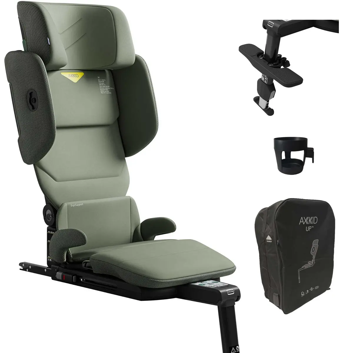 Axkid Up Highback Booster Seat & Accessories - Bloom Green 1