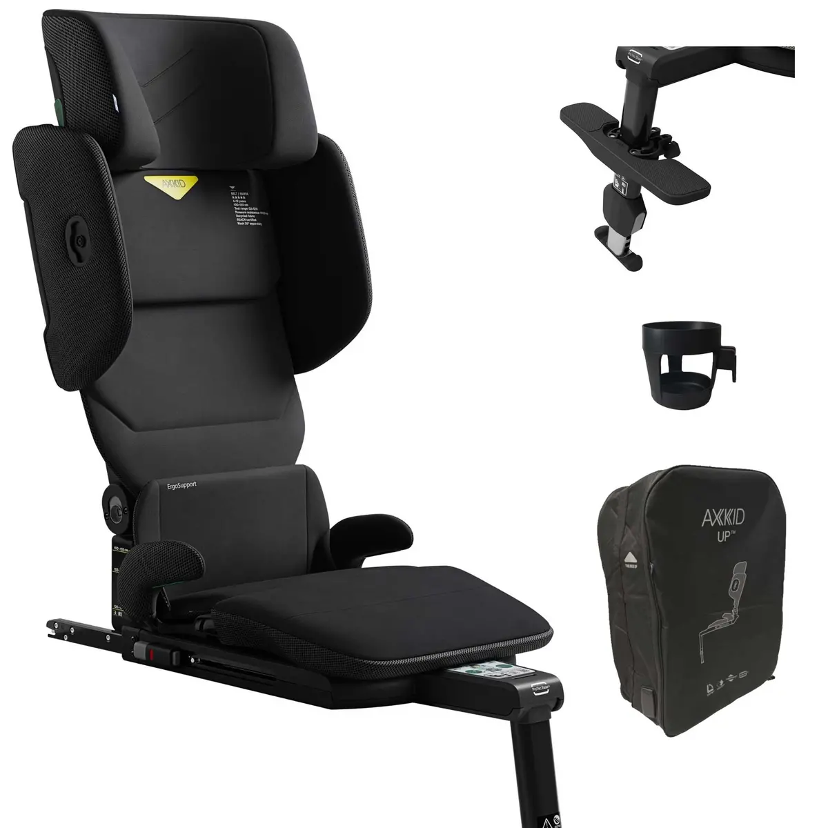 Axkid Up Highback Booster Seat & Accessories - Storm Black 1