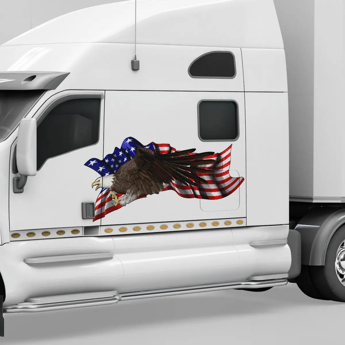 Swooping Eagle & Usa Flag Decal Set — Patriotic Graphics For Semi Trucks 1