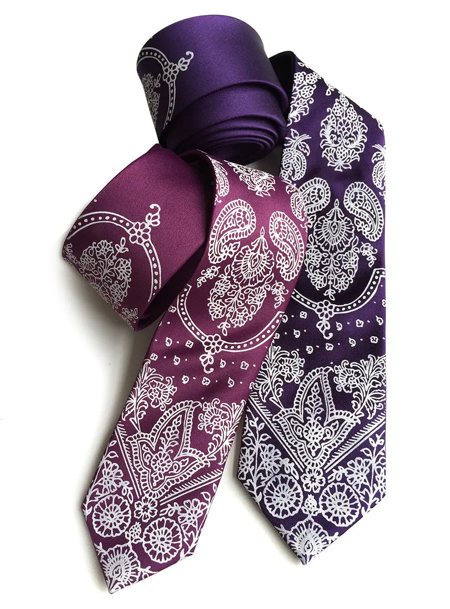 Bandana Print Necktie. Paisley Cowboy Tie. 2