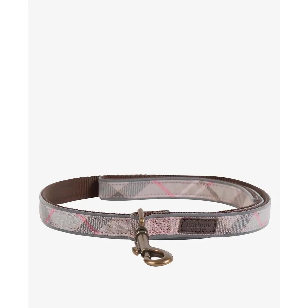 Barbour - Guinzaglio Per Cani Taupe Pink Tartan Riflettente 1