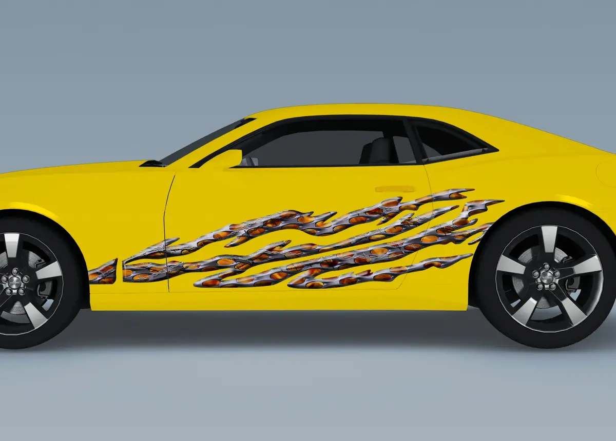 Barbwire Flames Decal Graphics For Sides Of Cars & Trucks B891 2