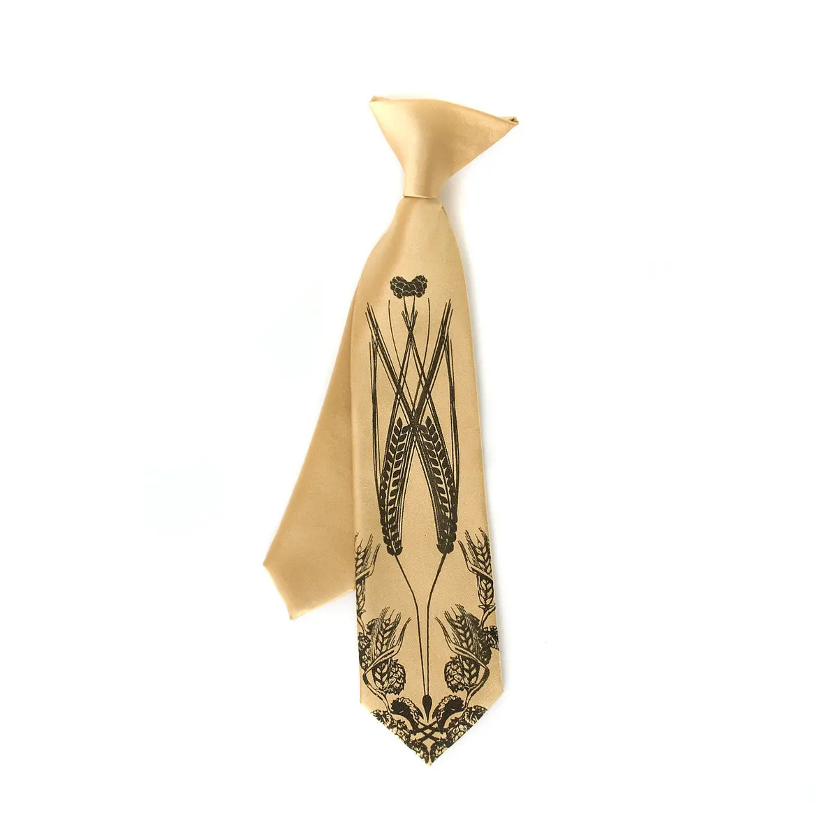 Beer Print Kids Tie. Boys Hops & Wheat Necktie 1