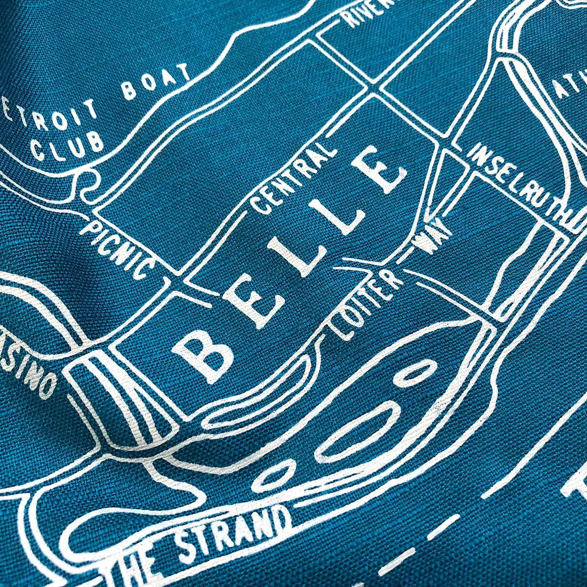Detroit Map Scarf, Belle Isle Bamboo Pashmina 2