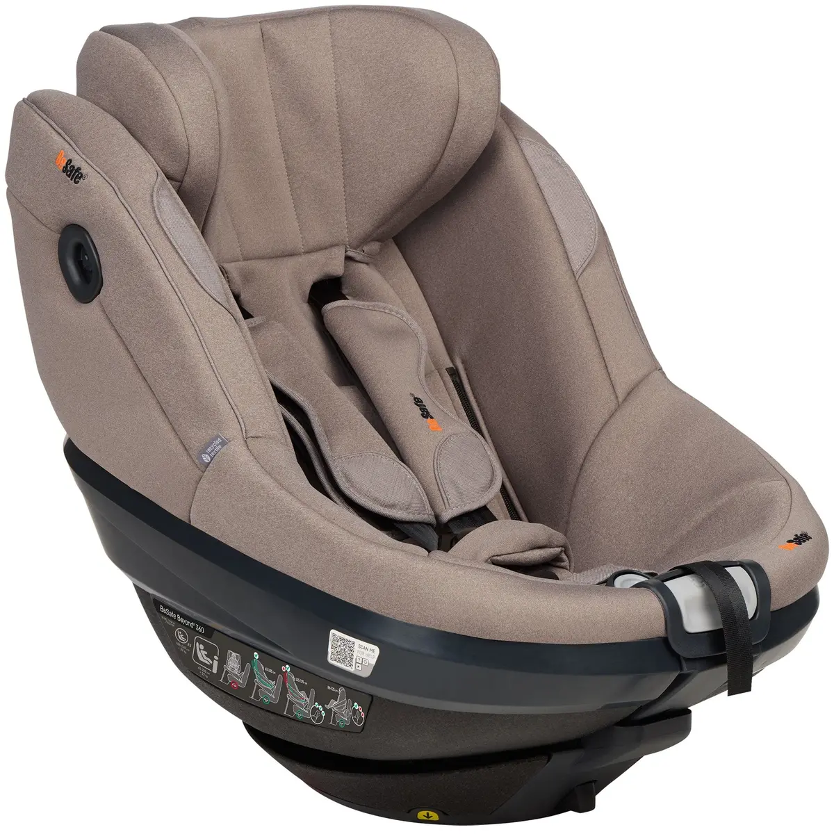 Besafe Beyond 2 360 Car Seat & Base In Dark Sand Soft Breeze 1