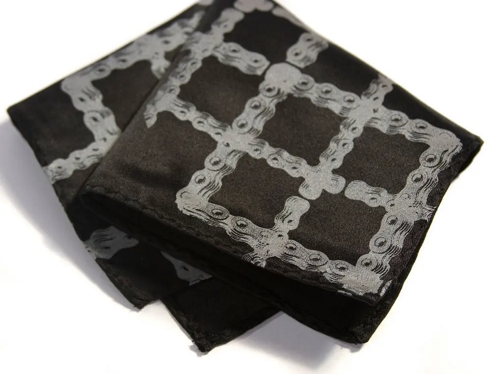 Bike Chain Tartan Pocket Square 1