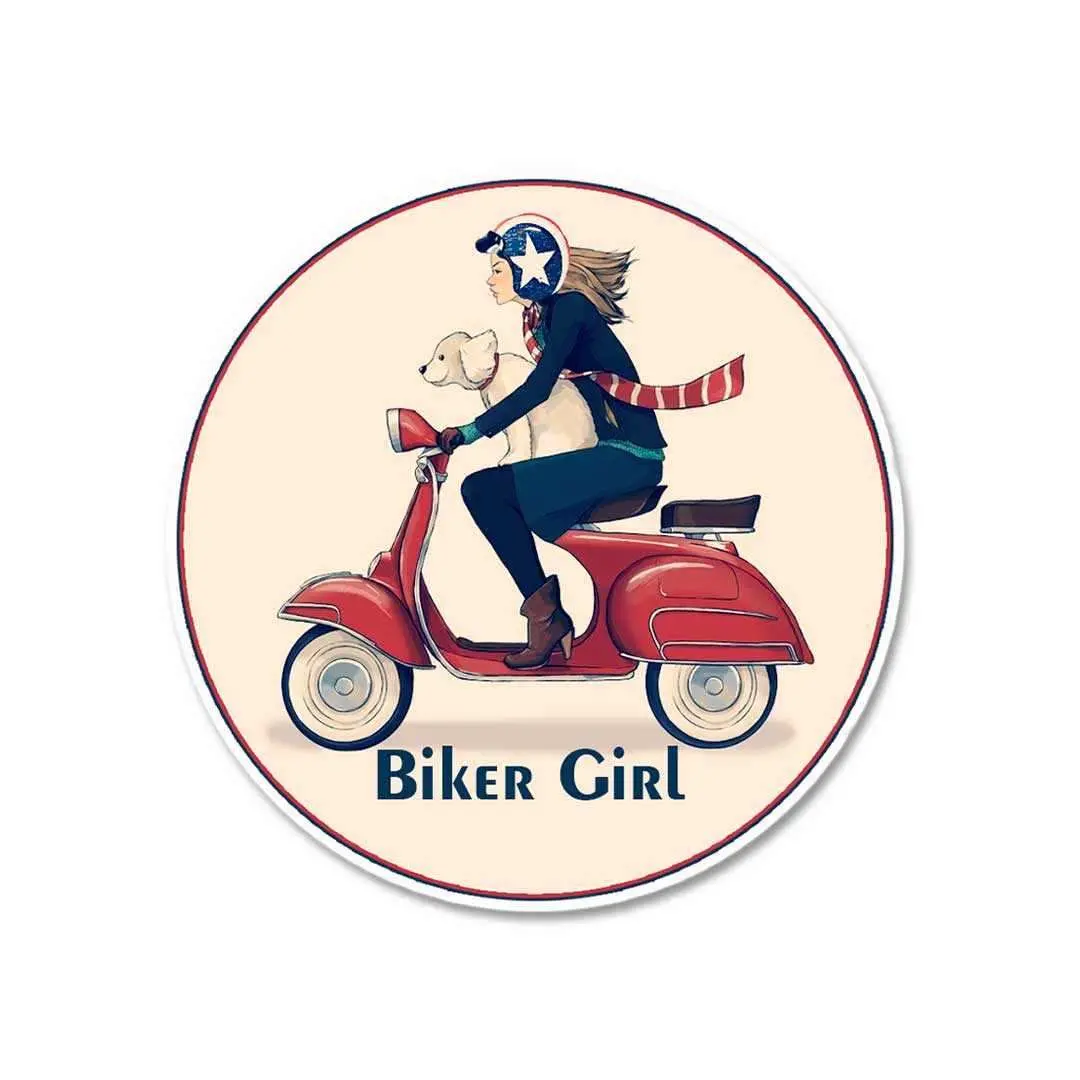 Biker Girl Sticker 2