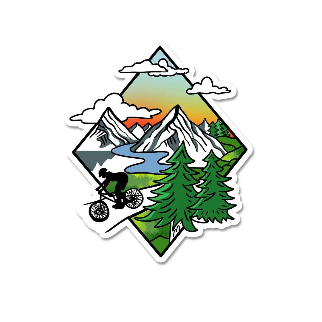 Biker In Wild Sticker 1