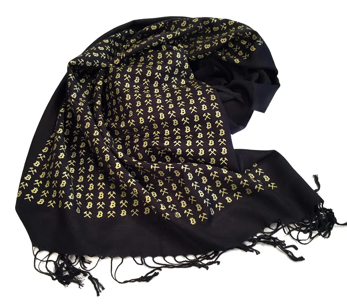 Bitcoin Scarf. Cryptocurrency Linen Weave Pashmina 1