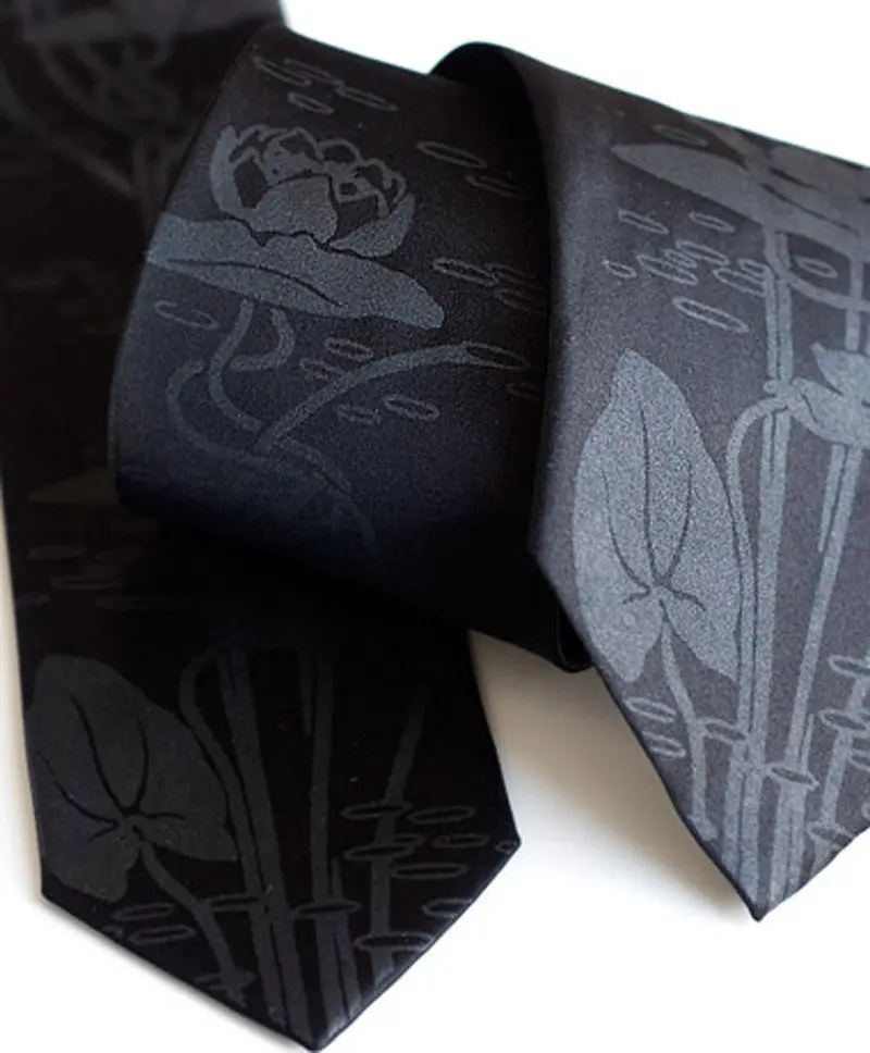 Lotus Blossom Necktie, Microfiber Water Lily Tie. 1