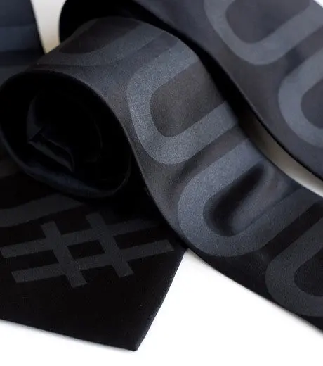 Hexadecimal Code Necktie. Black Tie #000000 2