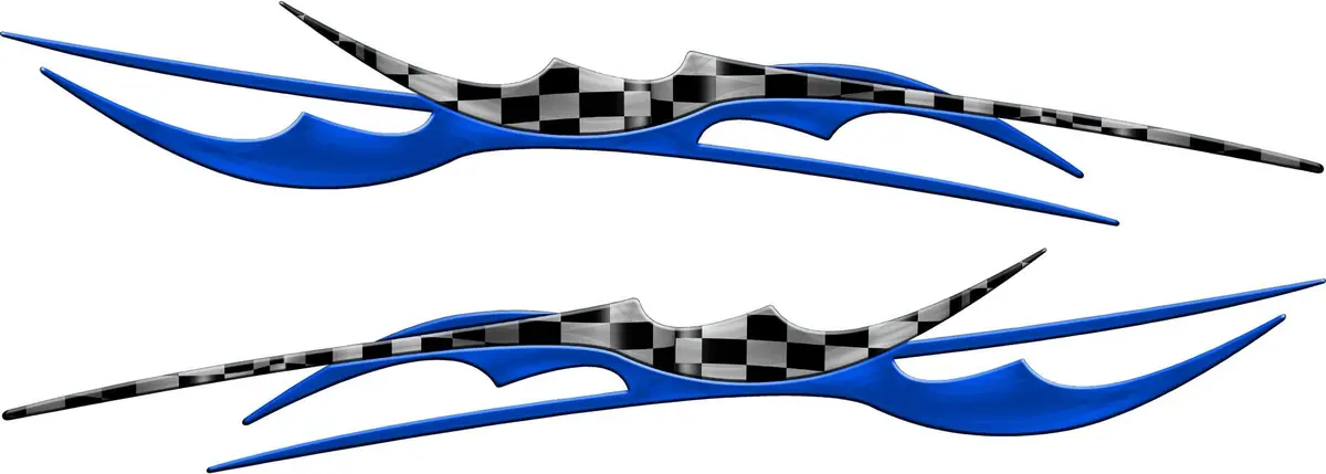 Blade Stripes Semi Truck Decals - Checkered Style 3