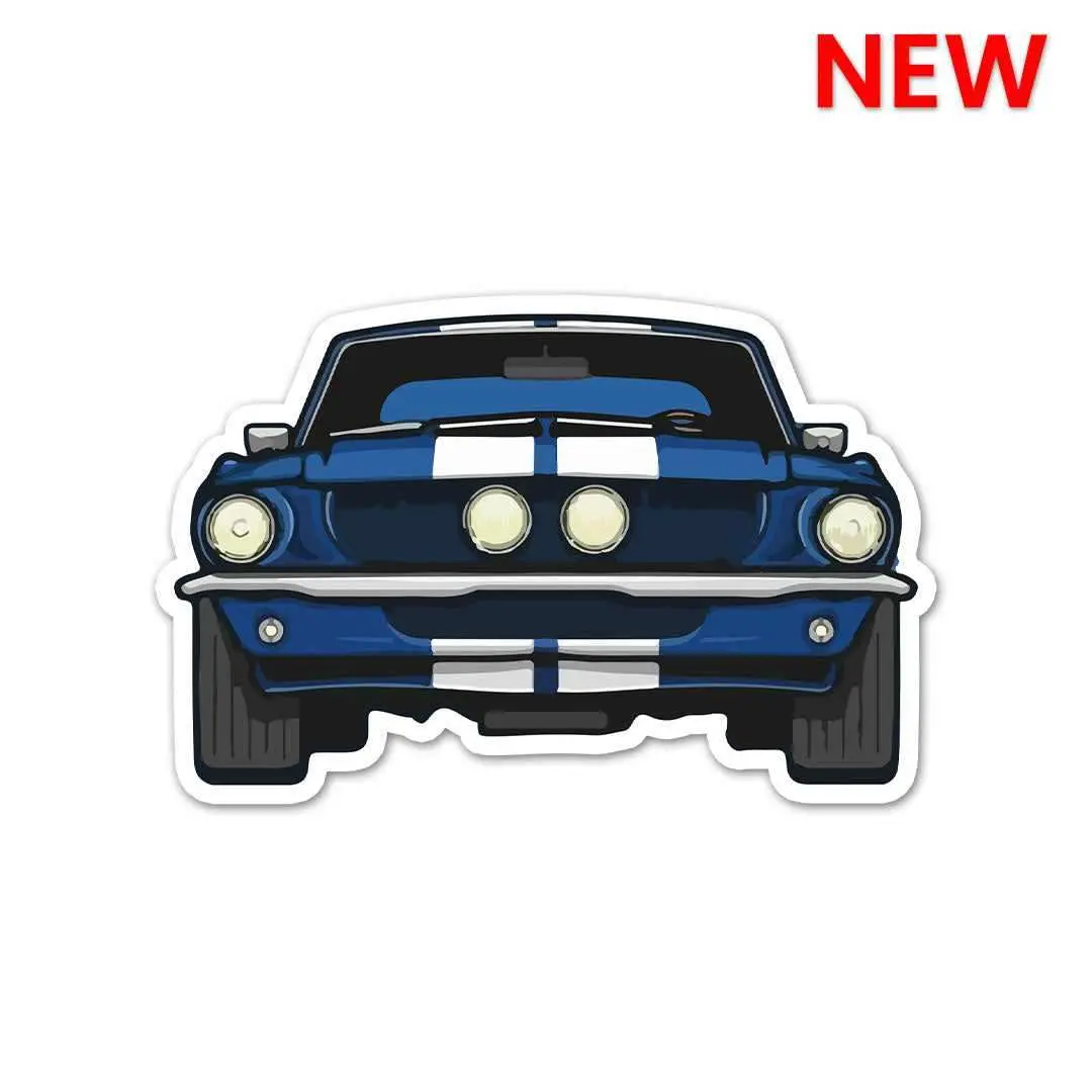 Blue Muscle Car Sticker 1
