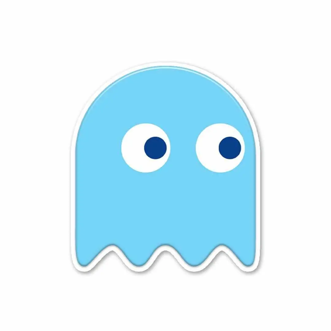 Blue Pacman Sticker 1