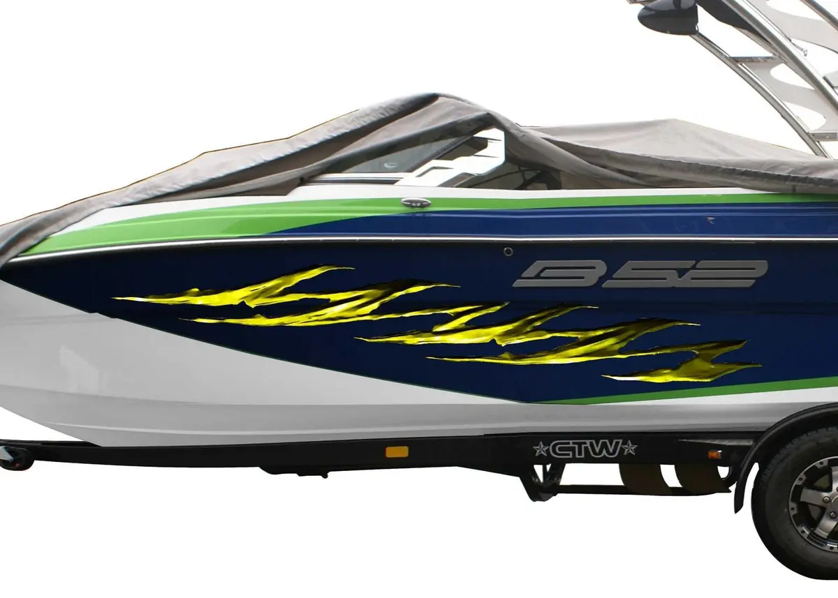 Jagged Side Vinyl Decal – Set Of 2 For Boats 2