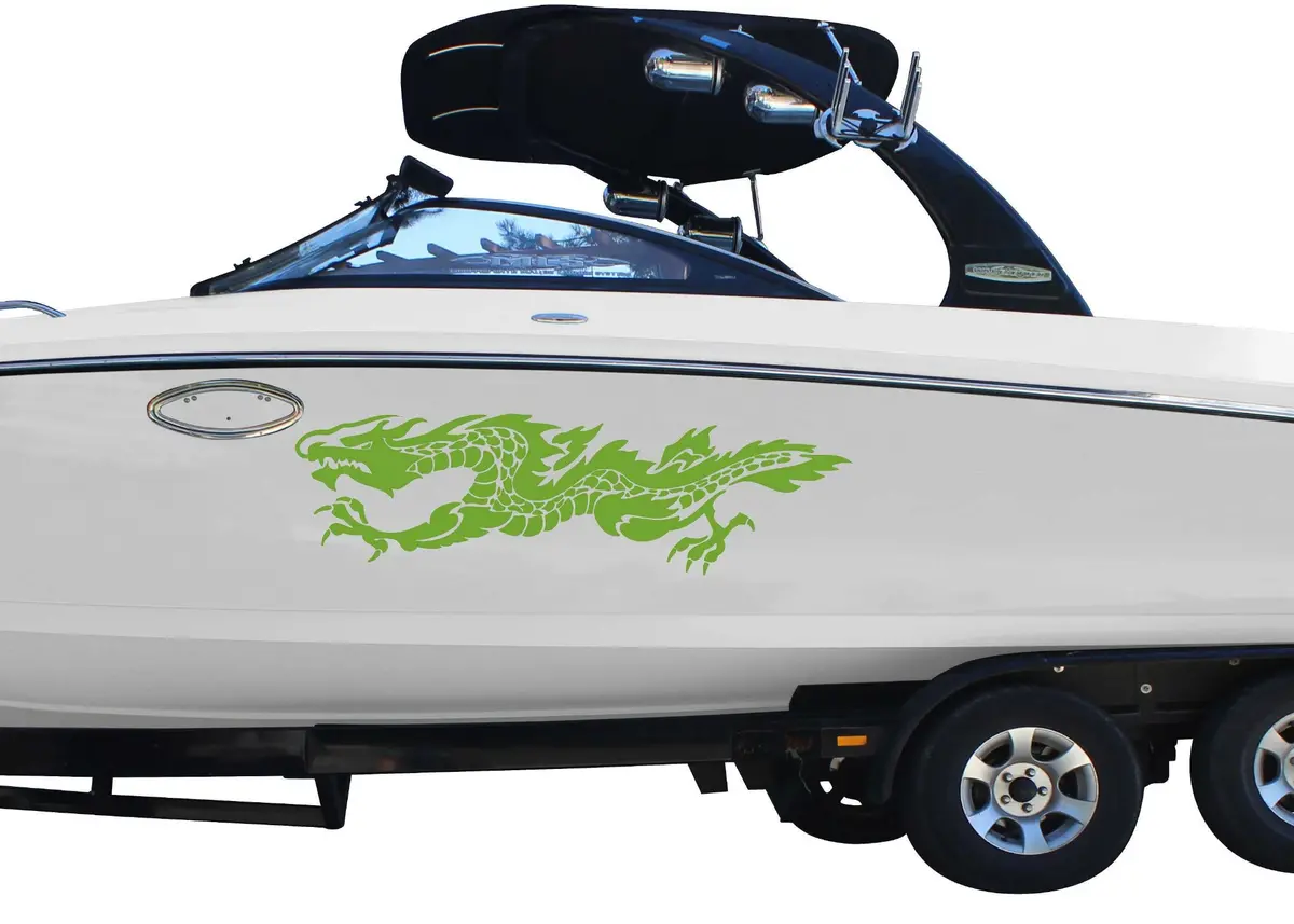 Flaming Dragon Vinyl Boat Decals – Set Of 2 1