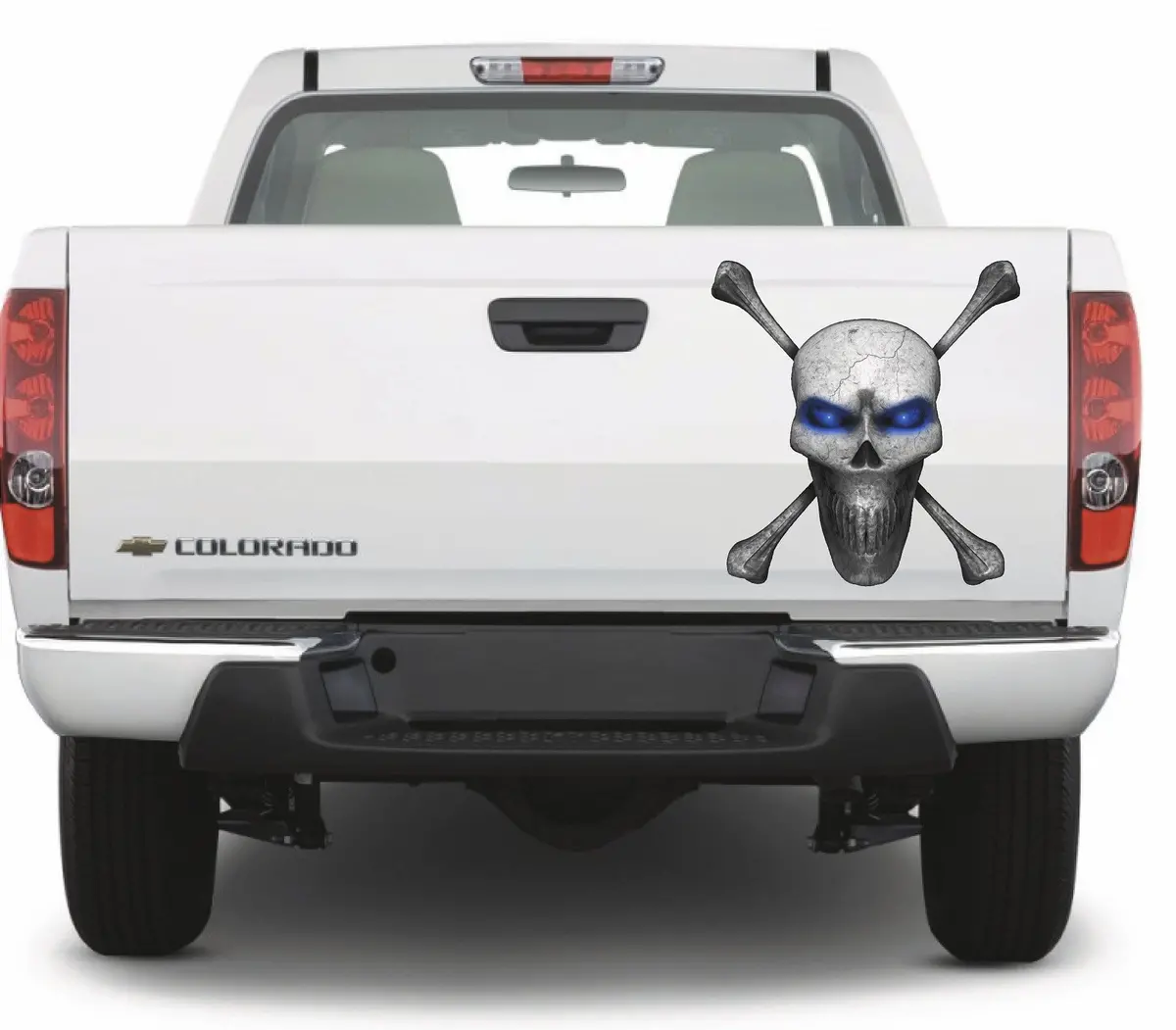 Skull & Crossbones Vinyl Graphics For Truck Tailgate 1