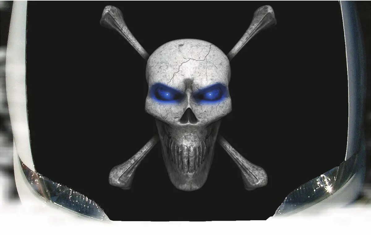 Skull & Crossbones Vinyl Graphic Decal For Car Hood 3