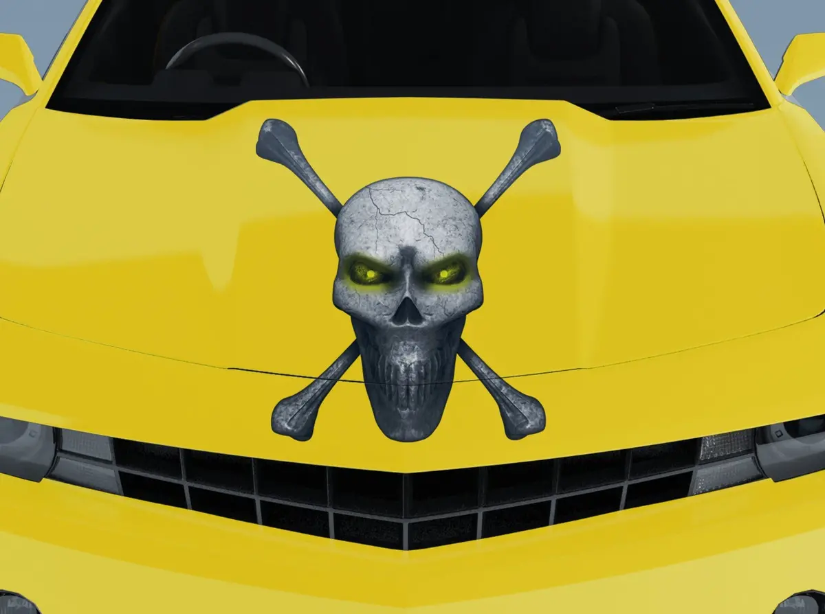 Skull & Crossbones Vinyl Graphic Decal For Car Hood 1