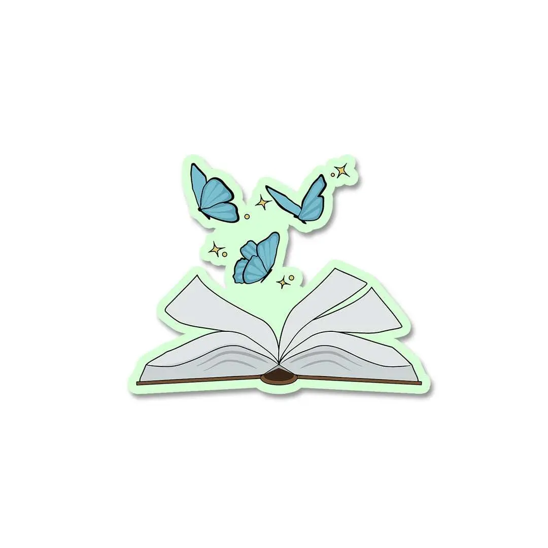 Book And Butterfly Sticker 1