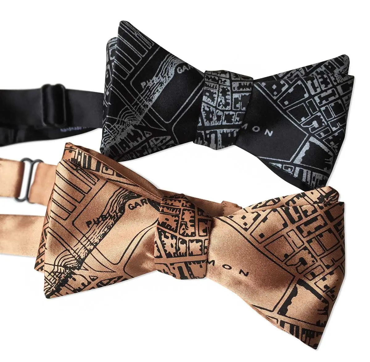 Boston Map Printed Bow Tie. 1814 Vintage Map 1