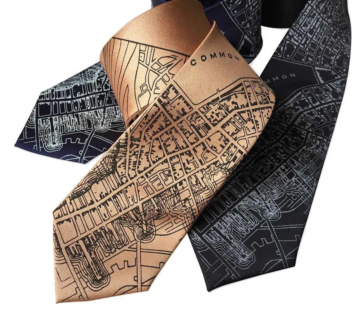 Boston Map Necktie, 1814 Vintage Map Print Tie 1