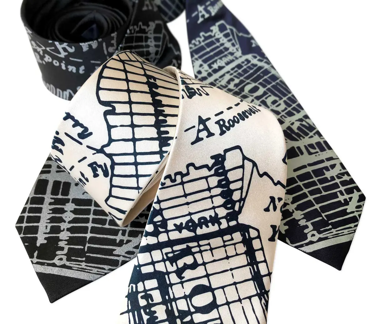 Brooklyn City Map Necktie, New York Tie 1
