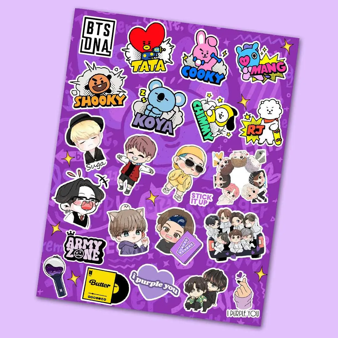 Bts Mini Stickers Sheet 1