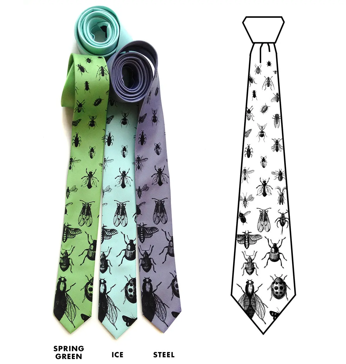 Insects Necktie. Bug Off Tie. 2