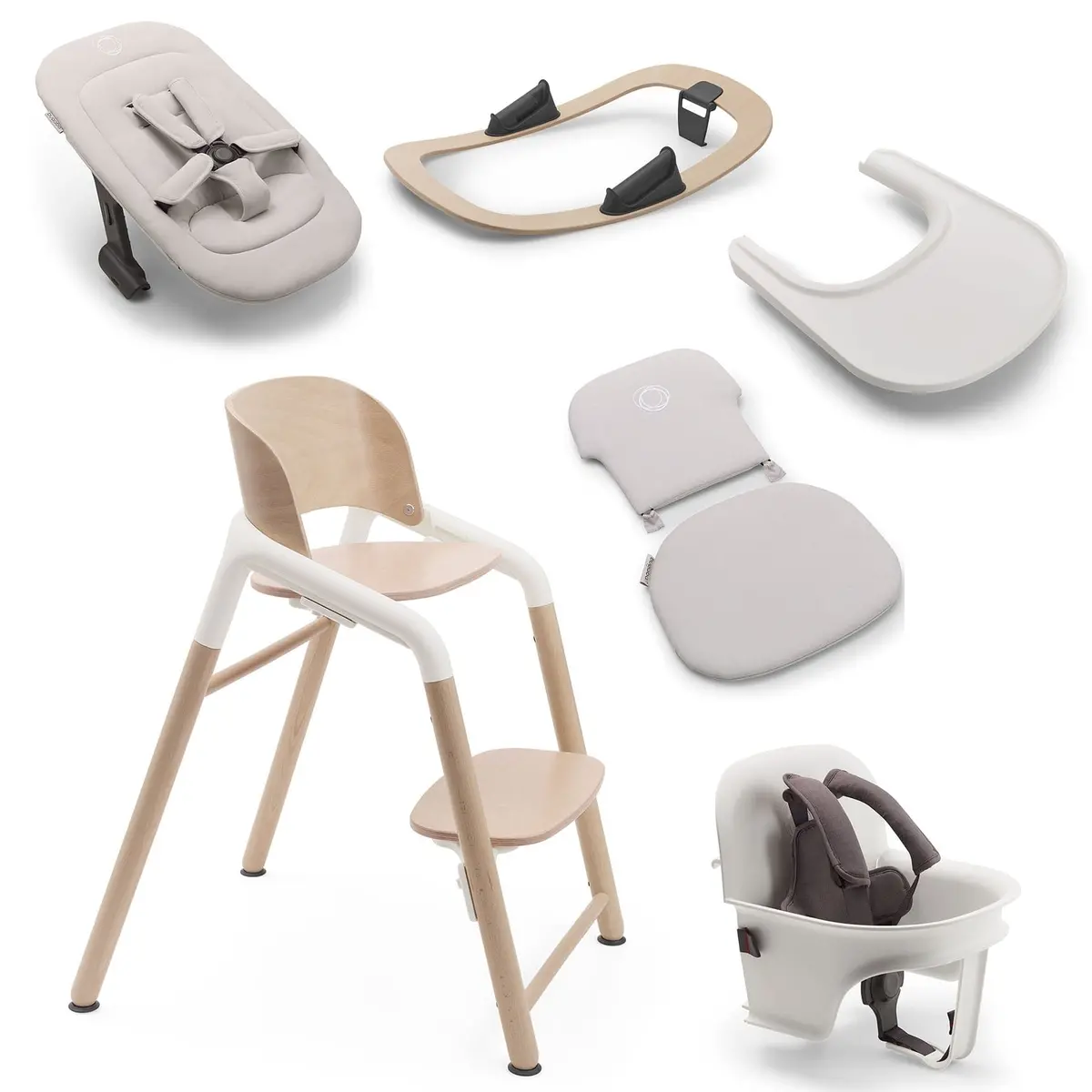 Bugaboo Giraffe Highchair Complete Newborn Bundle - Wood White 1