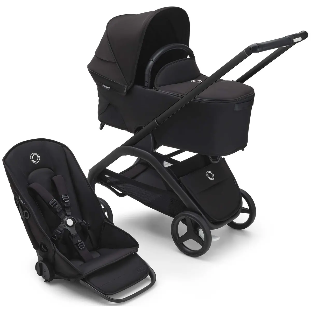 Bugaboo Dragonfly Complete Pram - Black/Midnight Black 2