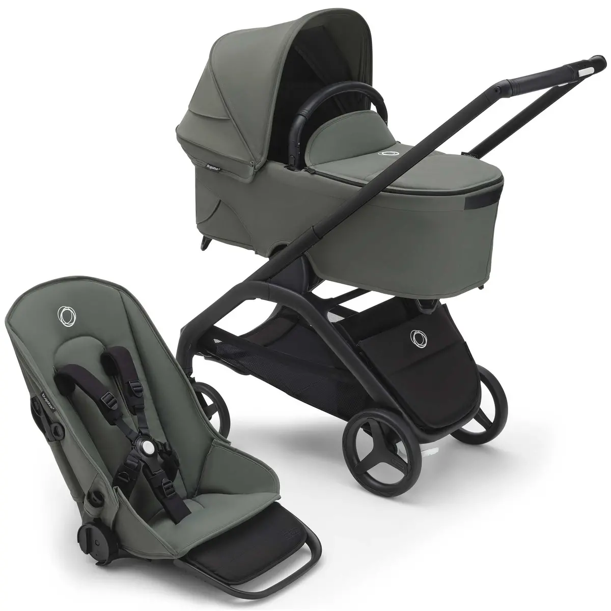 Bugaboo Dragonfly Complete Pram - Black/Forest Green 2