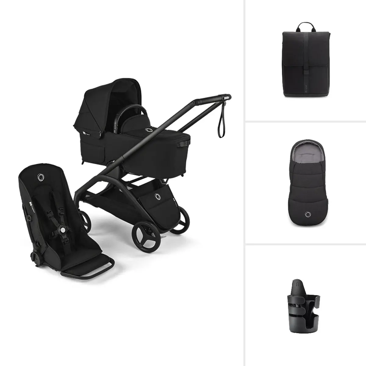 Bugaboo Dragonfly Essential Bundle - Black/Midnight Black 1