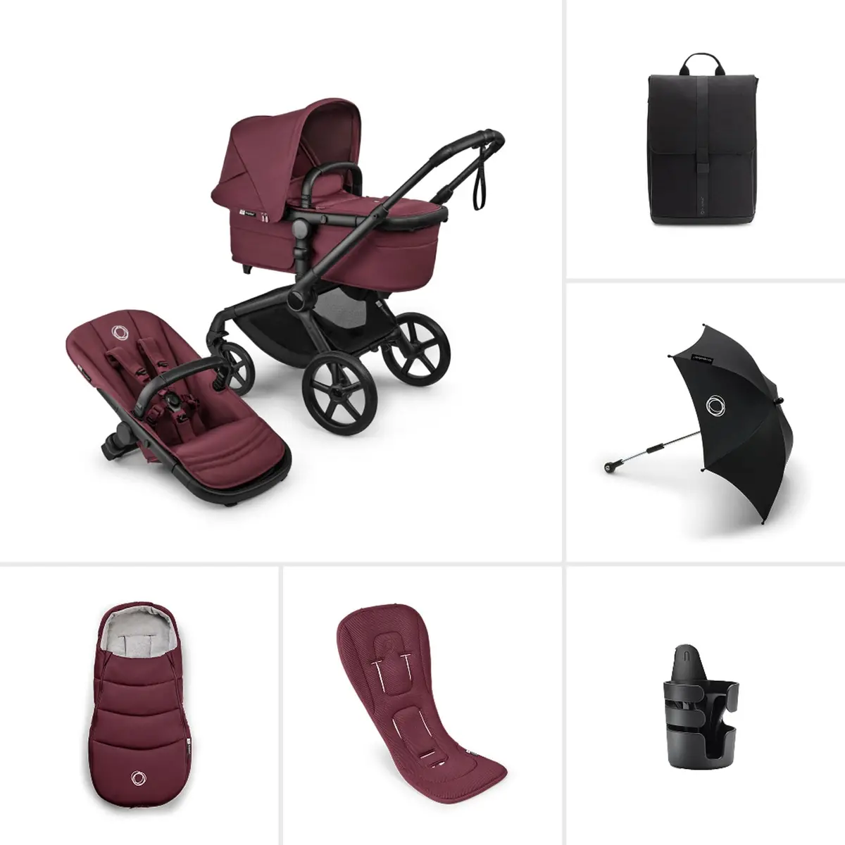 Bugaboo Fox 5 Renew Essential Bundle - Dark Cherry 1