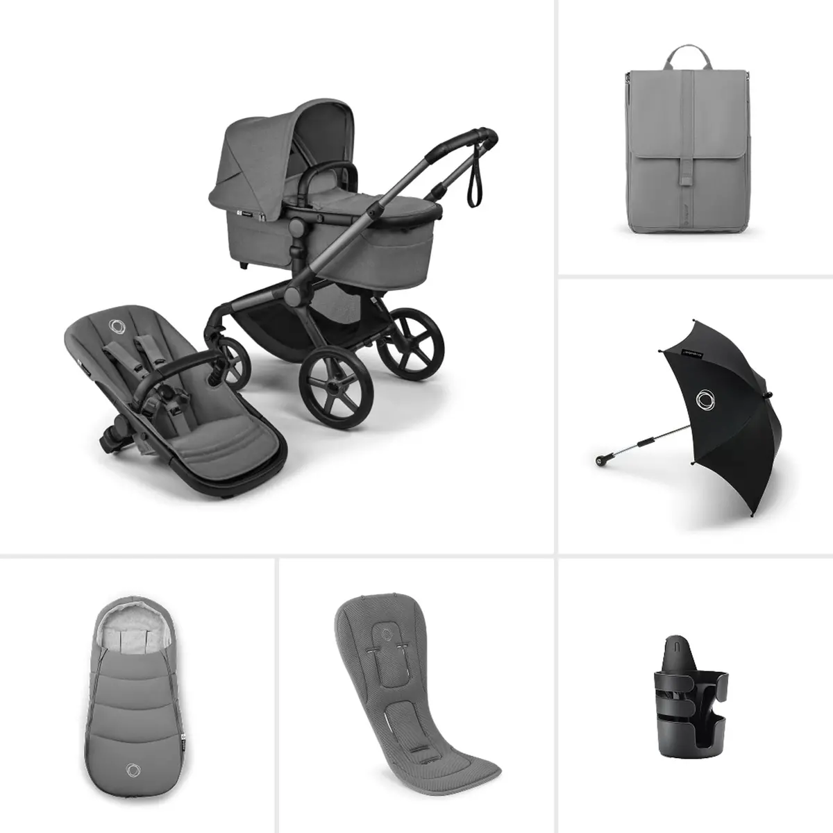 Bugaboo Fox 5 Renew Essential Bundle - Moon Grey 1