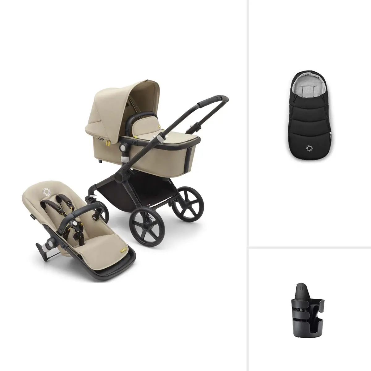 Bugaboo Fox Cub Essential Bundle - Black/Desert Beige 1