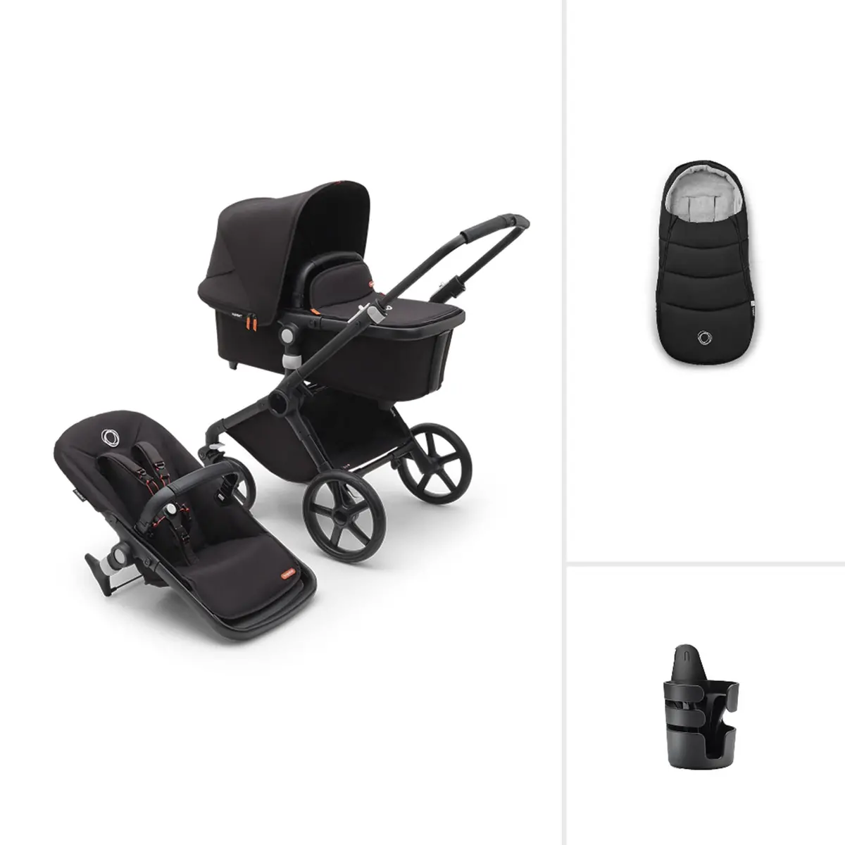 Bugaboo Fox Cub Essential Bundle - Black/Midnight Black 1