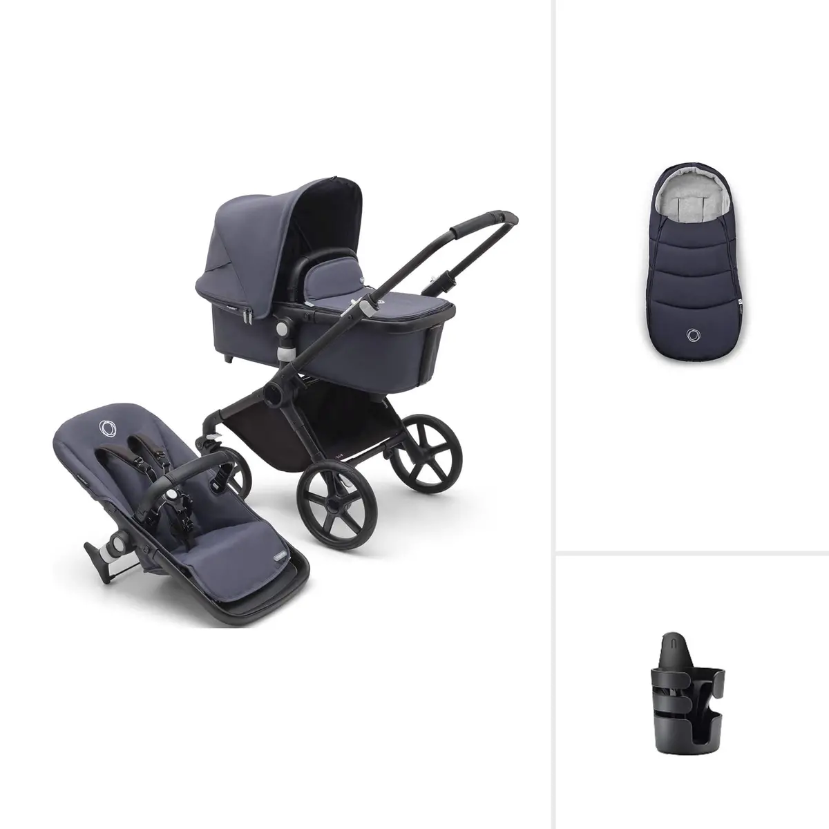 Bugaboo Fox Cub Essential Bundle - Black/Stormy Blue 1