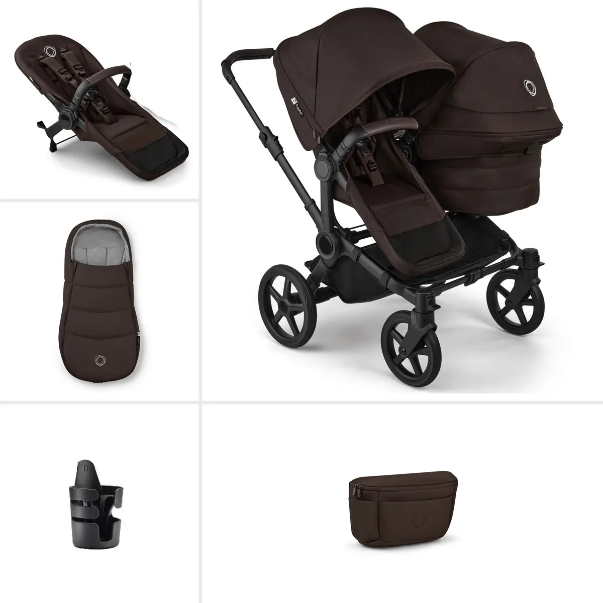Bugaboo Donkey 6 Double Essential Bundle - Cocoa Brown 1