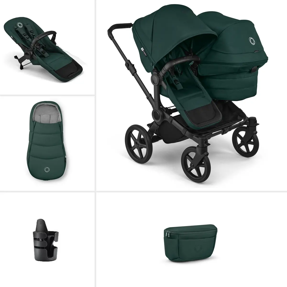 Bugaboo Donkey 6 Double Essential Bundle - Fern Green 1