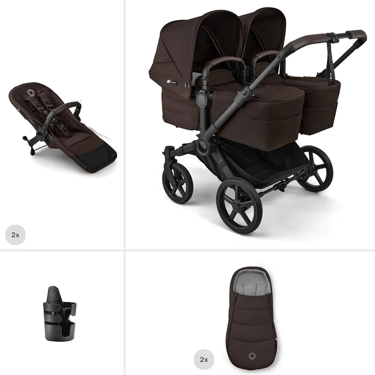 Bugaboo Donkey 6 Twin Essential Bundle - Cocoa Brown 1