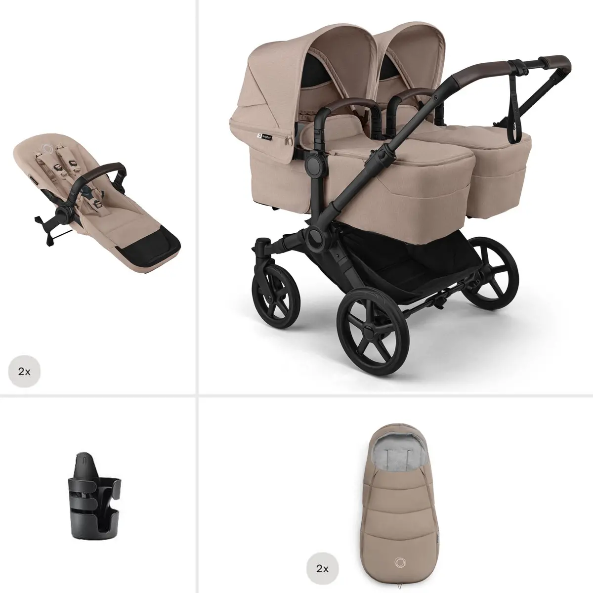Bugaboo Donkey 6 Twin Essential Bundle - Desert Taupe 1