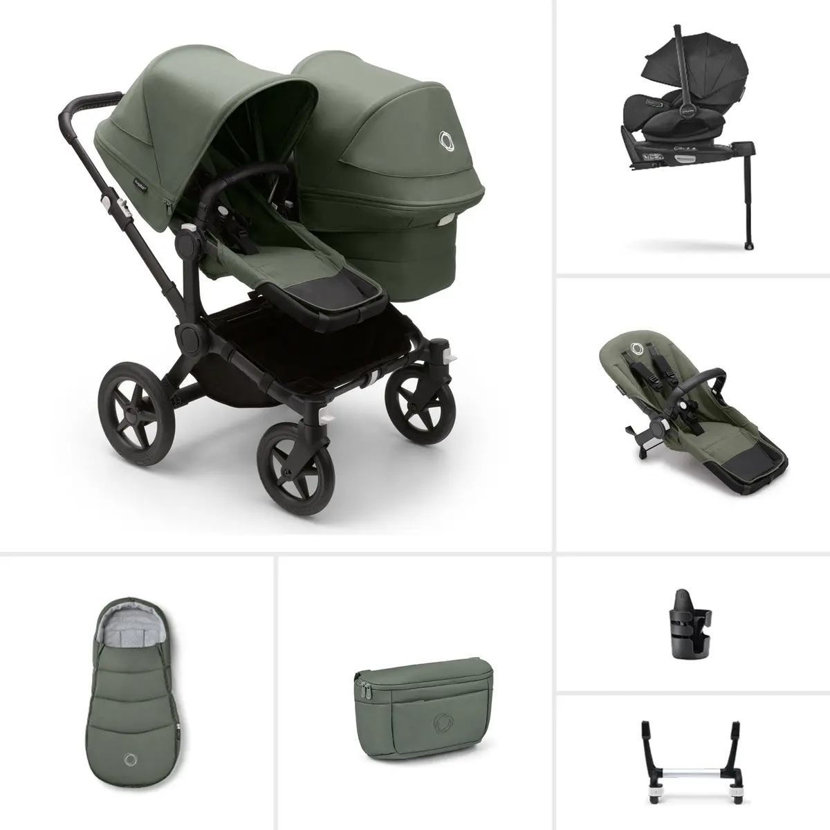 Bugaboo Donkey 5 Duo Ultimate Newborn Bundle - Forest Green 1