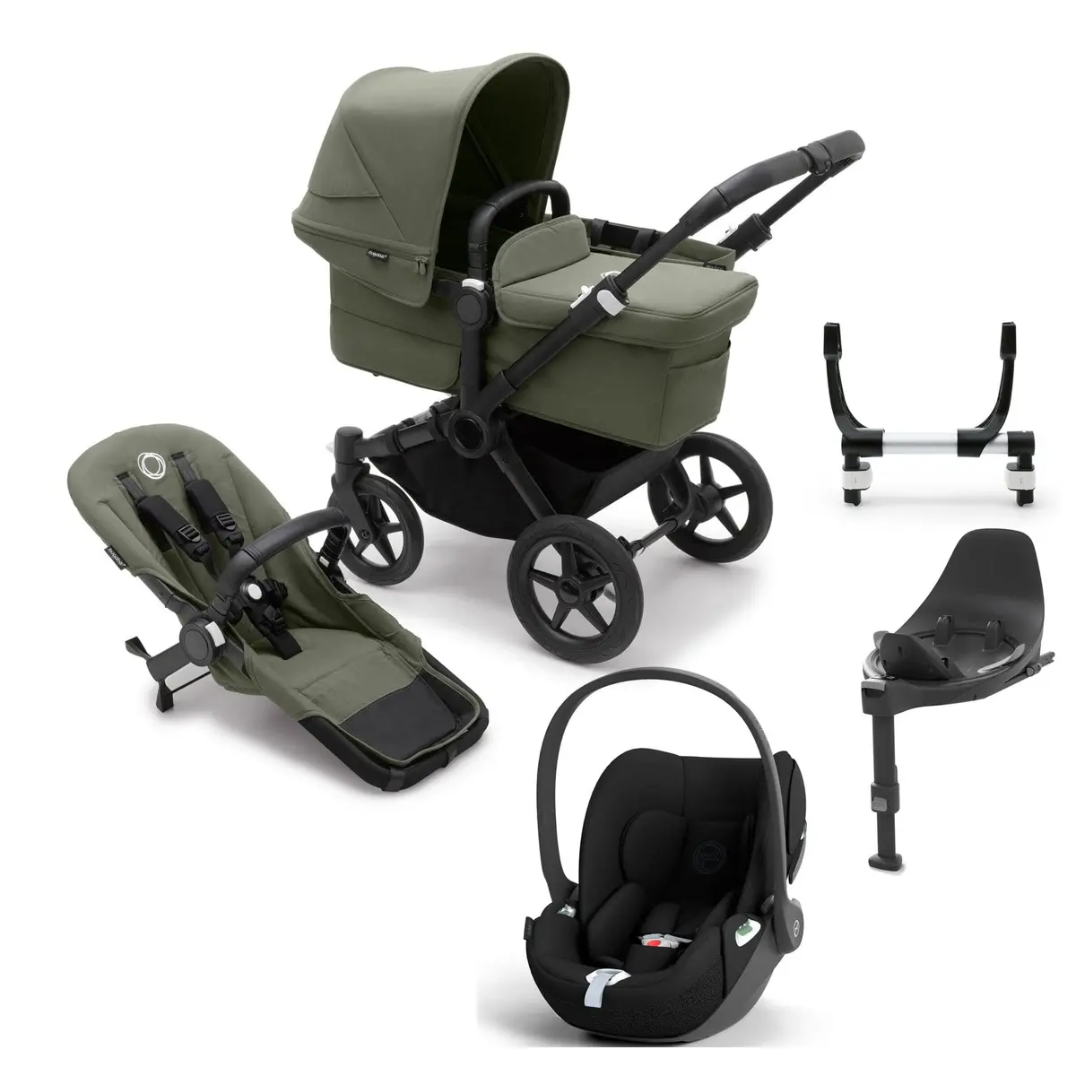 Bugaboo Donkey 5 Mono Cloud T Travel System - Forest Green 1