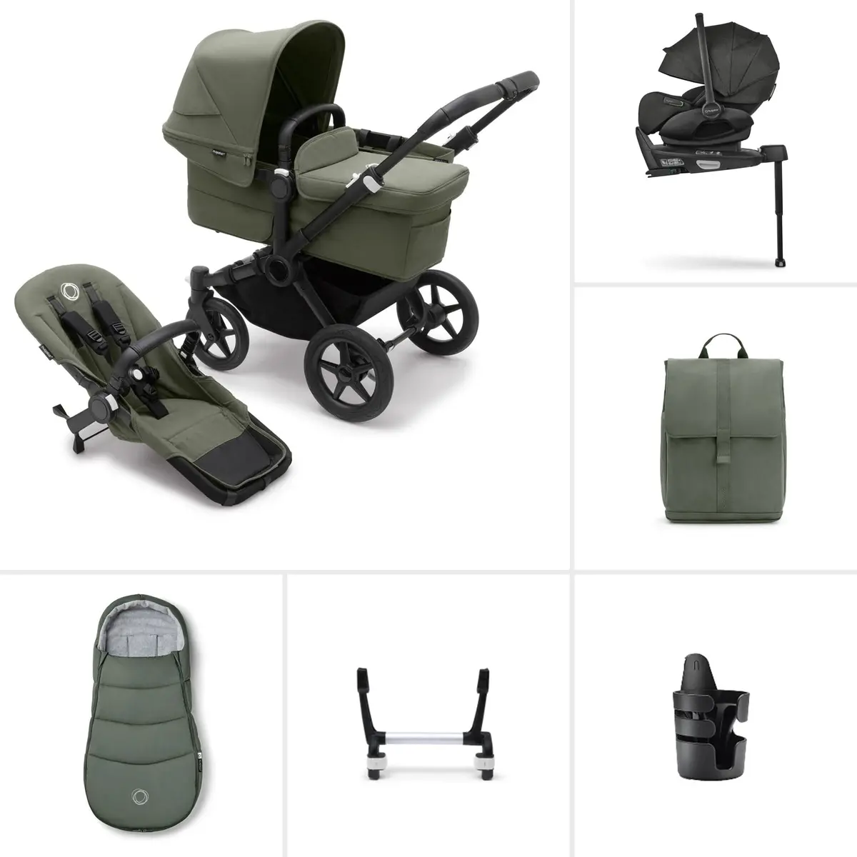 Bugaboo Donkey 5 Mono Ultimate Newborn Bundle - Forest Green 1