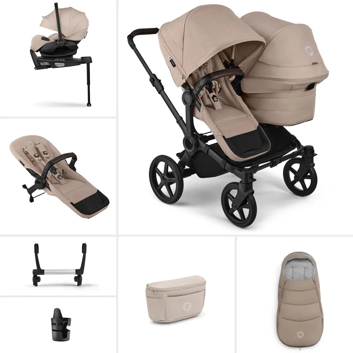 Bugaboo Donkey 6 Double Ultimate Newborn Bundle - Desert Taupe 1
